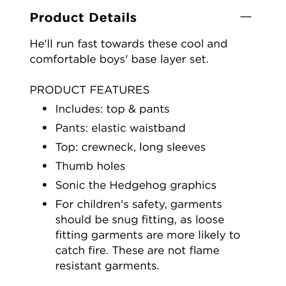 🎀5/$25🎀 Cuddl Duds Sonic the Hedgehog base layer set boys large - Picture 12 of 13